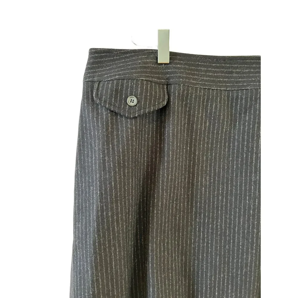 Banana Republic Office Ready Wool Skirt Black Pinstripe 14